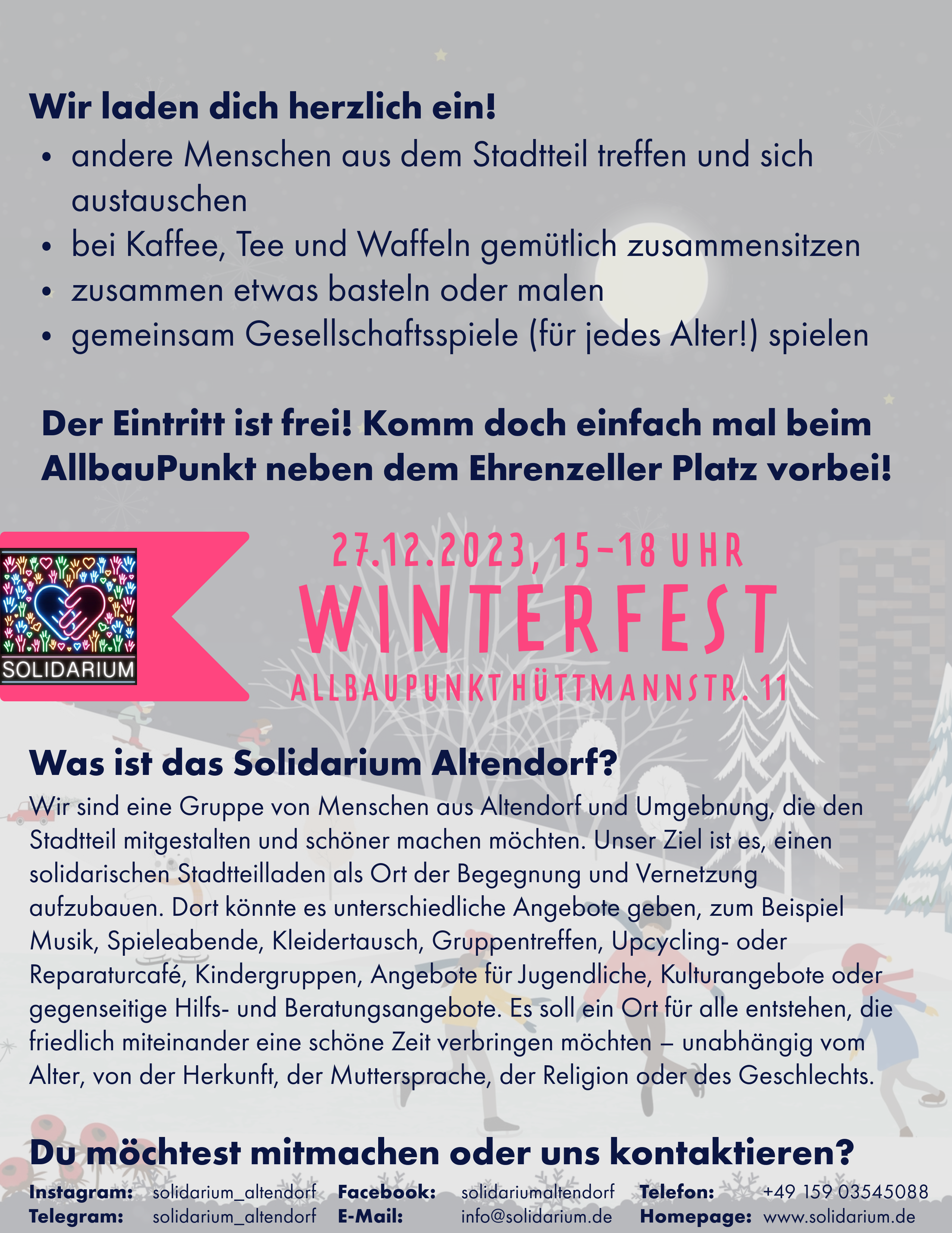 Rückseite des Flyers zum Winterfest